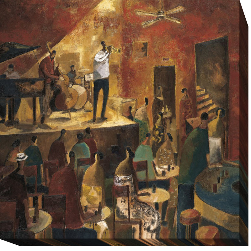 «Red Jazz» par Didier Lourenco, reproduction sur toile, H 36 po x l 36 po