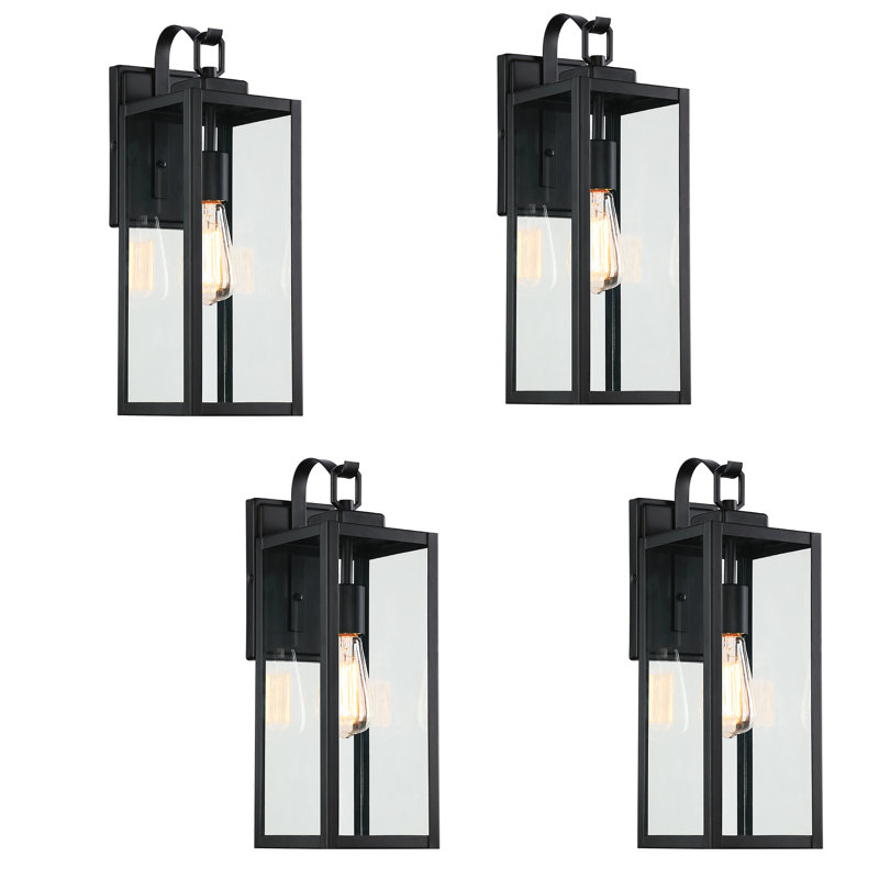 Lanterne murale d'extérieur noir mat Schlegel, H 17,74 po x l 5,91 po x P 5,91 po