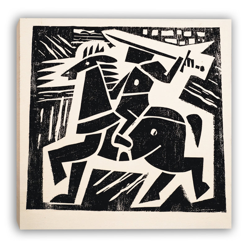 «Charge of the Folk Horse», art mural sur toile tendue, L 20 po x H 20 po x P 1,5 po