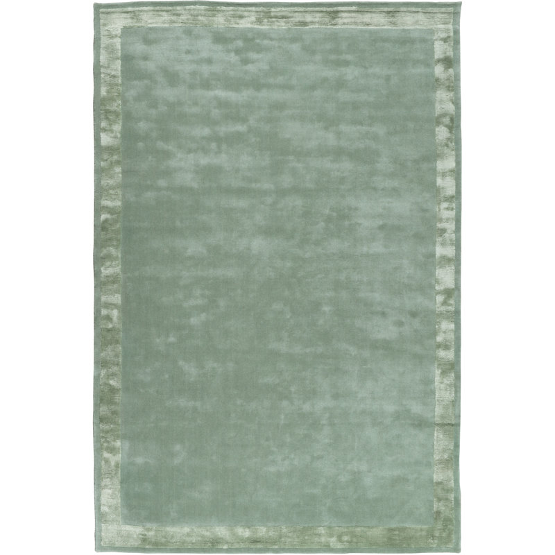 Farrow & Ball Silk Border Kent Green Area Rug, Rectangle 9' x 12'