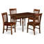 Ensemble de salle à manger 5 pièces moderne comprenant une table rectangulaire en bois avec Dropleaf et 4 chaises de salle à manger en lin, acajou-131575169-106903584-122934970