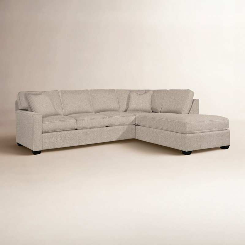 Canapé modulaire 2 pièces Ellora, Orienté à droite, Finition noire, Performance d'apparence lin blanc ‑ 0325-91
