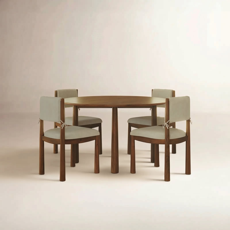 Anish Cilley 4 - Person Solid Wood Dining Set
