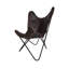 Fauteuil papillon en cuir brun foncé