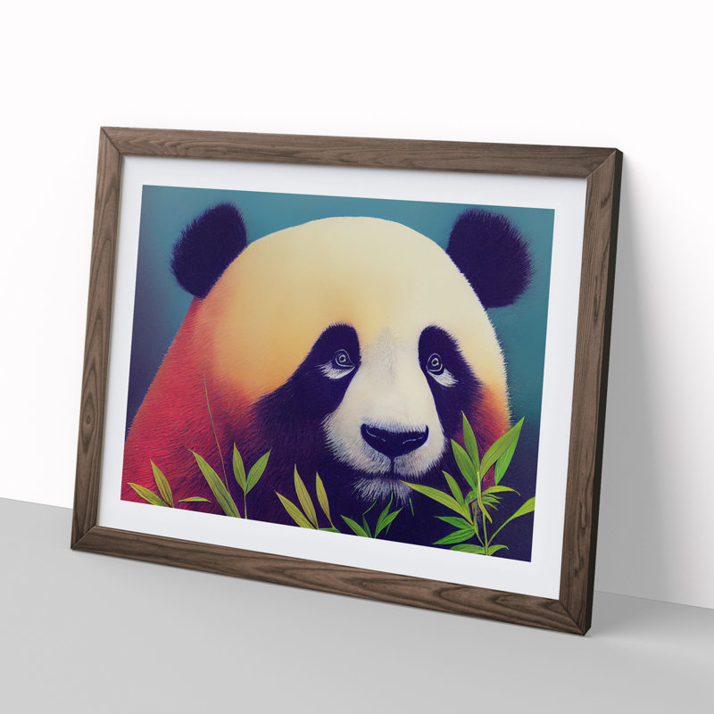 Miraculous Panda - Framed Print, 34cm H x 46cm W x 2cm D, Walnut