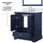 Meuble-lavabo l 30 po x P 22 po bleu marine, plateau en marbre, grand espace de rangement 30 po Meuble-lavabo avec comptoir, 22 po