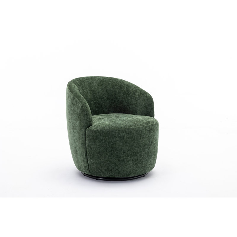 Genece Upholstered Swivel Accent Chair, Green Chenille