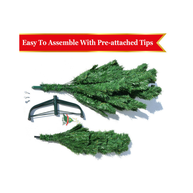 Arbre de noël artificiel pin vert 5 pi avec support en métal uni new