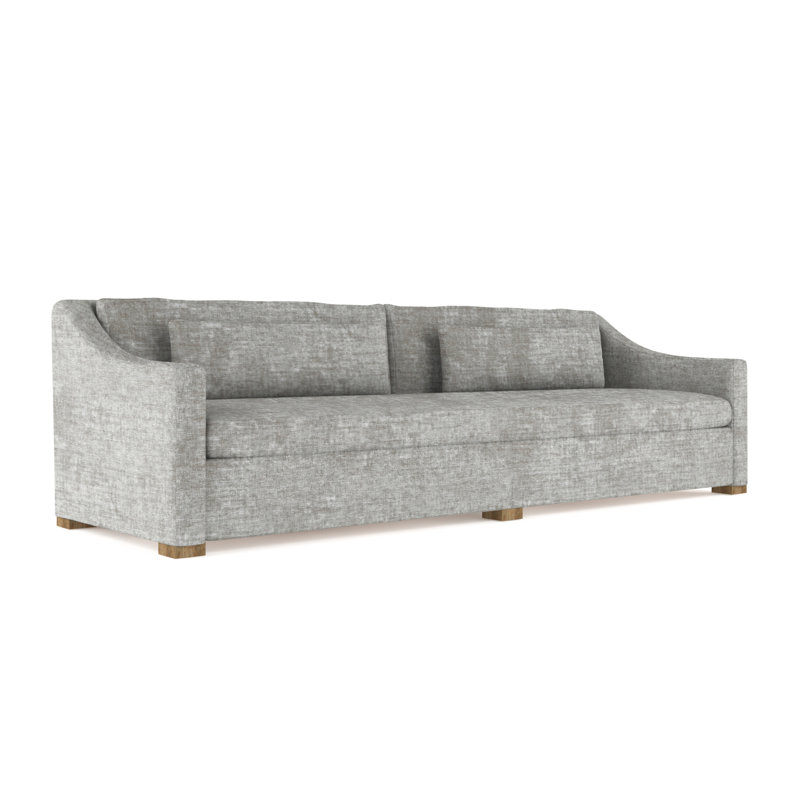 Canapé Crosby, H 32,5 po x l 120 po x P 38 po, Patiné, Velours écrasé rayé argent