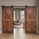 K Series Pine Wood Double Sliding Barn Door with Hardware Kit