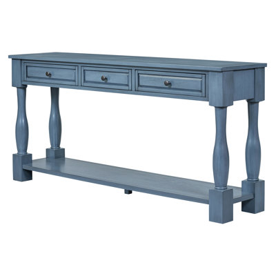 Refined Console Table with Drawers and Shelf, Ideal for Entryway, Hallway and Living Room, Adding Elegance and Functionality