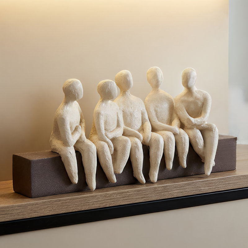 Abstract Seated Figures Sculpture