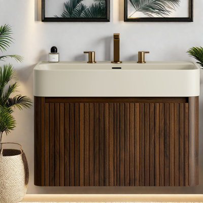 Wall Mounted With Solid Surface Top