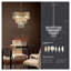 Lustre en cristal de luxe à 3 niveaux - Luminaire suspendu moderne en or pour le salon et la chambre à coucher