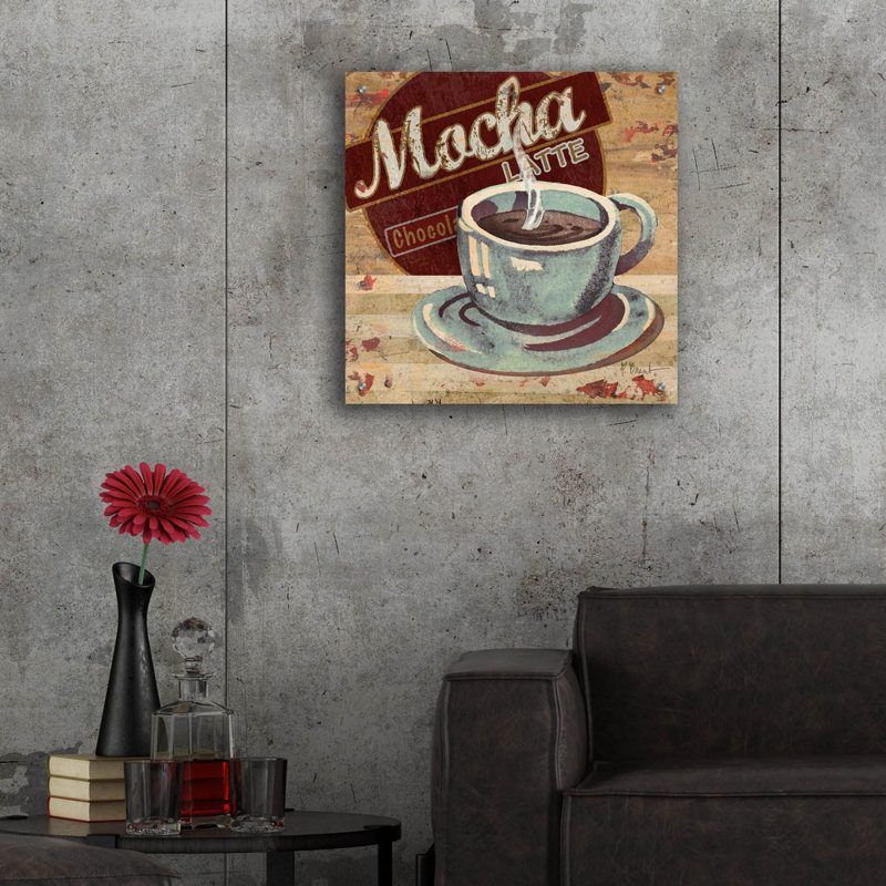 «Coffee Brew Sign II» par Paul Brent, art mural en verre acrylique, H 24 po x l 24 po x P 0,2 po