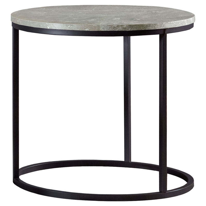 Table de bout grise et gris acier