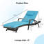 Ensemble de 2 chaises longues d'extérieur en osier avec coussins, chaise longue inclinable en osier-725307343