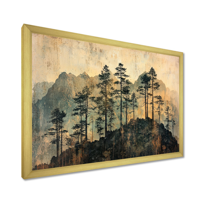 Ghiocel - Landscapes Wall Art, H 24 po x l 32 po, Reproduction encadrée d'une seule photo, Or