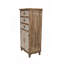Armoire de rangement rustique en bois avec porte découpée décorative et 3 tiroirs, grand organisateur étroit pour le salon, la chambre à coucher