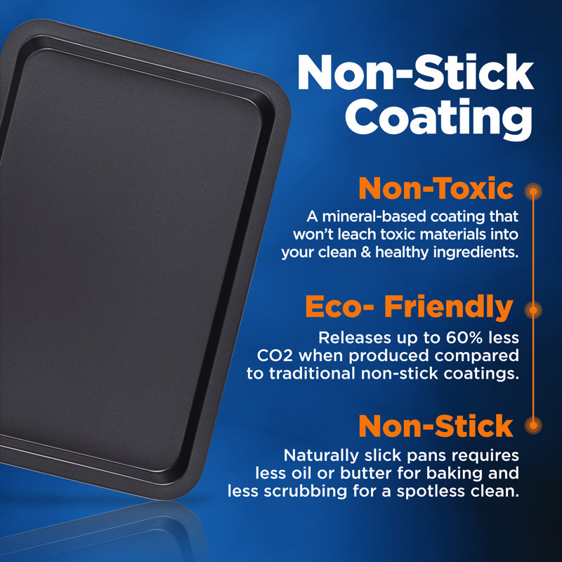 NutriChef Non-Stick Aluminum 3 Piece Baking Sheet Set