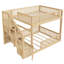 Lit superposé bas double avec escalier de rangement-129748032