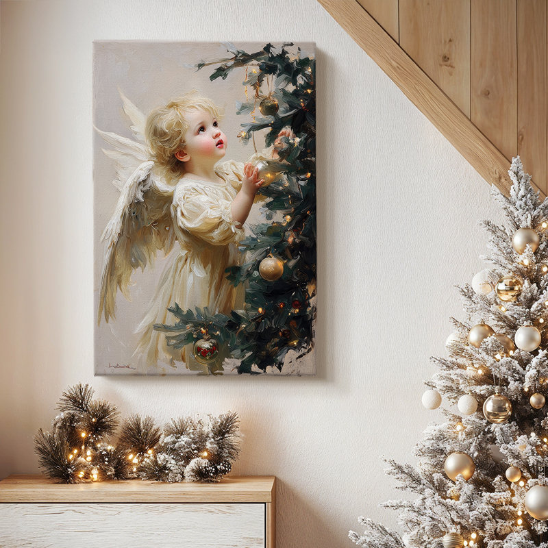 «Warm Lantern Snow Serenade», toile tendue avec châssis de qualité supérieure, H 27 po x l 18 po