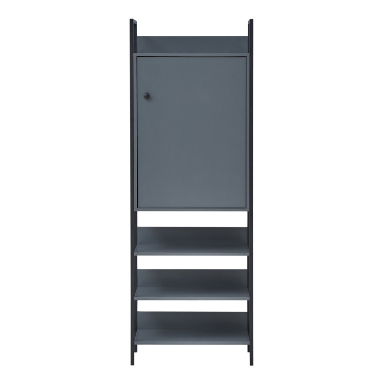 Brant 1 Door Manufactured Wood Wardrobe, Dark Grey