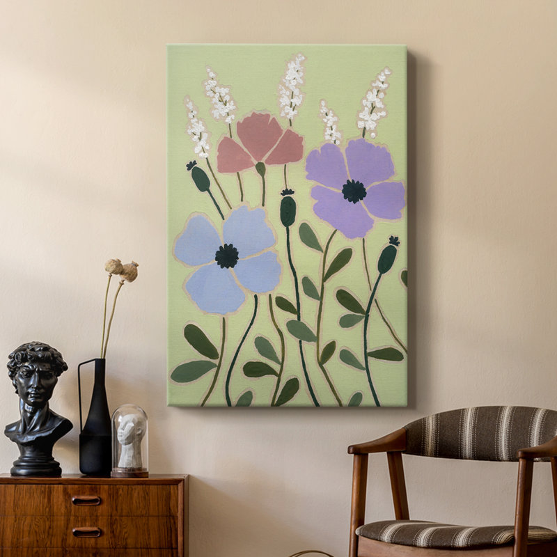 Woodblock Floral III - galerie sur mesure, H 18 po x l 12 po
