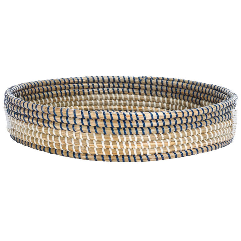 Aidana Wicker Tray, Blue; Yellow; Beige