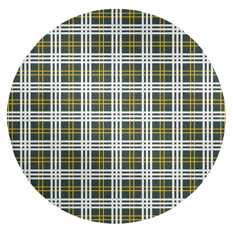 Tapis écossais vert, Rond 5 pi