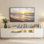 Meuble télé à DEL, grand meuble de divertissement pour meuble télé avec tablettes de rangement, console de télévision robuste pour le salon, la chambre à coucher