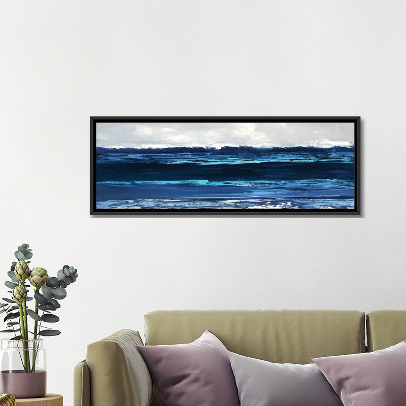 «Summer Surf», reproduction sur toile, H 16 po x l 48 po x P 1,5 po, Cadre noir