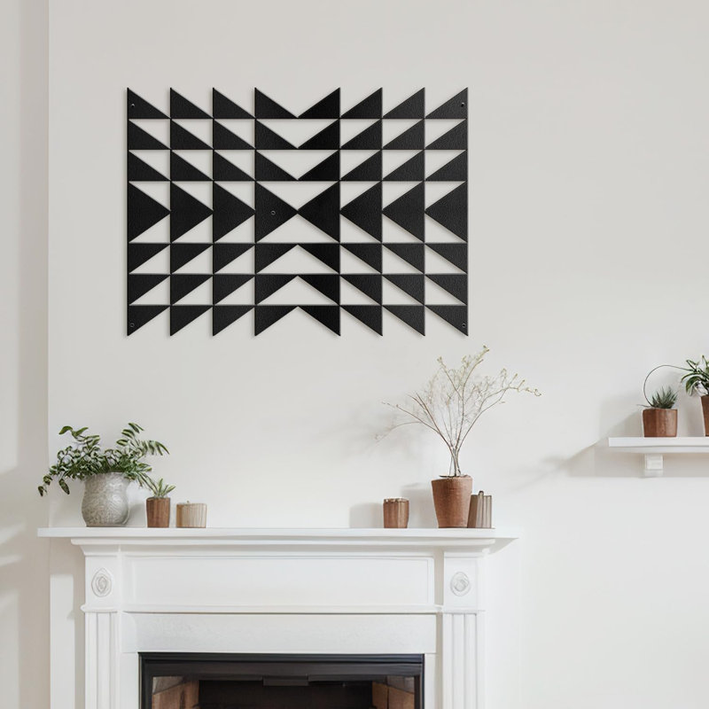 Wall Decor Metal, 12" H x 18" W x 0.05" D, Black