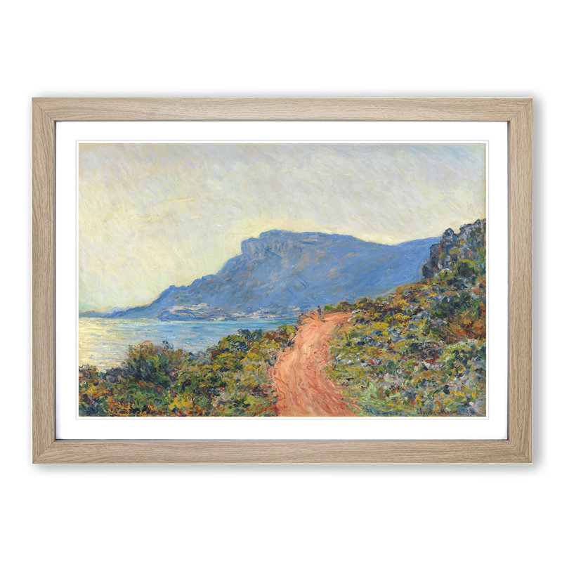 La Corniche Near Monaco by Claude Monet - Framed Print, 65cm H x 90cm W x 2cm D, Oak Framed