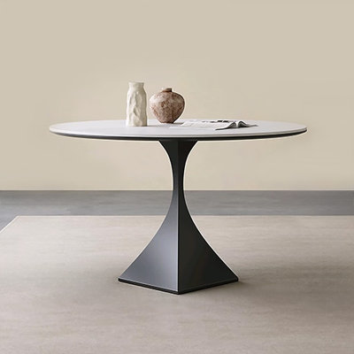 White Round Sintered Stone Dining table