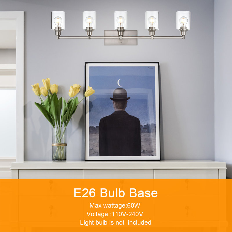 Éclairage pour meuble-lavabo à 5 lumières à intensité variable, Chrome