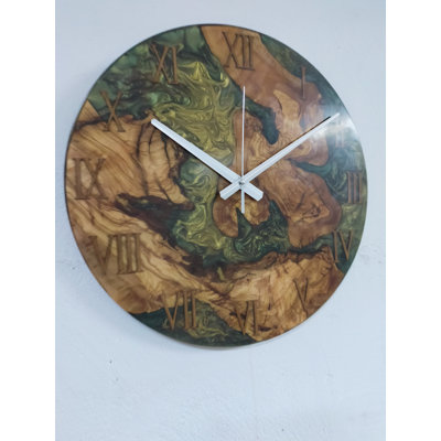 16 Inch Diameter Ready To Ship, Resin Wall Clock, Wall Clock, Wood Clock, Wall Decor, Wooden Clock, Large Wall Clock, Large Wall Clock