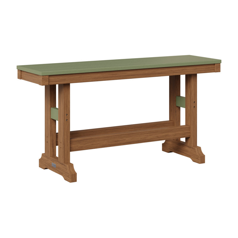 Garden Classic Patio Bench, 18" H x 12.5" W x 44" D, Sage/Antique Mahogany