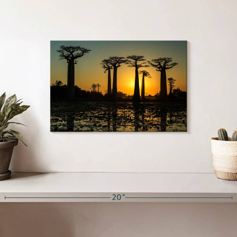 Harnek Silhouetted Morondava Baobab Trees, 8" H x 12" W