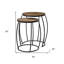  Ensemble transitionnel de deux tables de bout rondes en bois massif noir et brun de 26 po-129178443