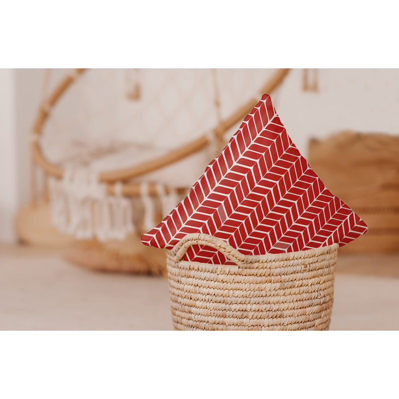 Coussin Modern, Rouge, Carré, H 18 po x l 18 po
