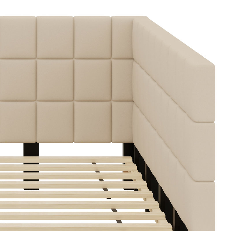 Structure de lit de jour / canapé rembourré, Beige