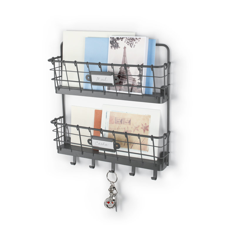 Dickinson Metal Wall Organizer, Gray