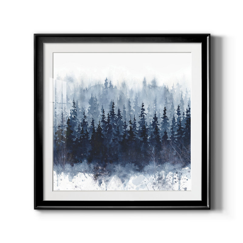 Indigo Forest - Reproduction d'art sur toile encadrée, H 30,5 po x l 30,5 po x P 1,5 po, Papier encadré noir