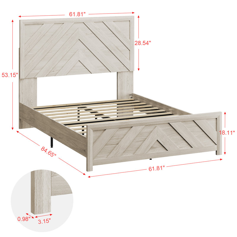 Queen Size Bedframe, Beige