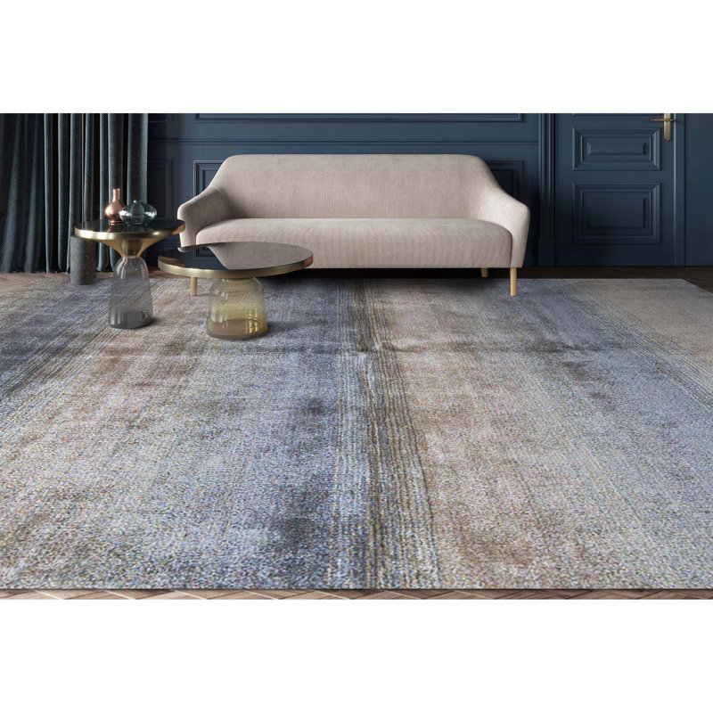 Hand-Knotted High-Quality Blue Area Rug