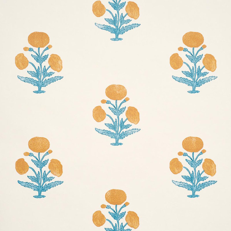 Papier peint Schumacher X Molly Mahon Poppy, Rose