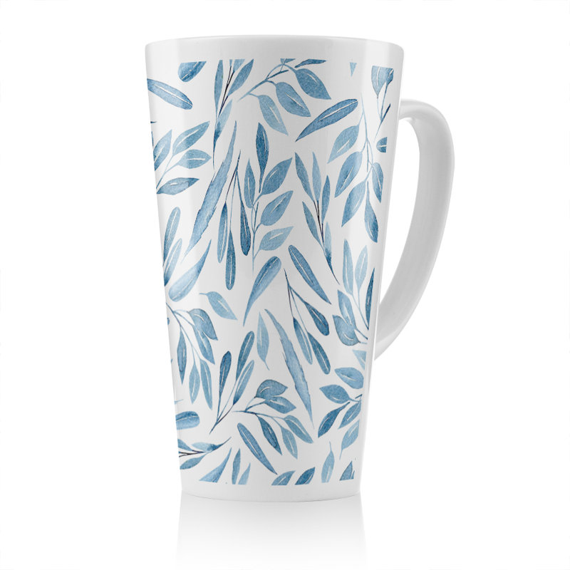 Watercolour Branches With Leaves Latte Mug