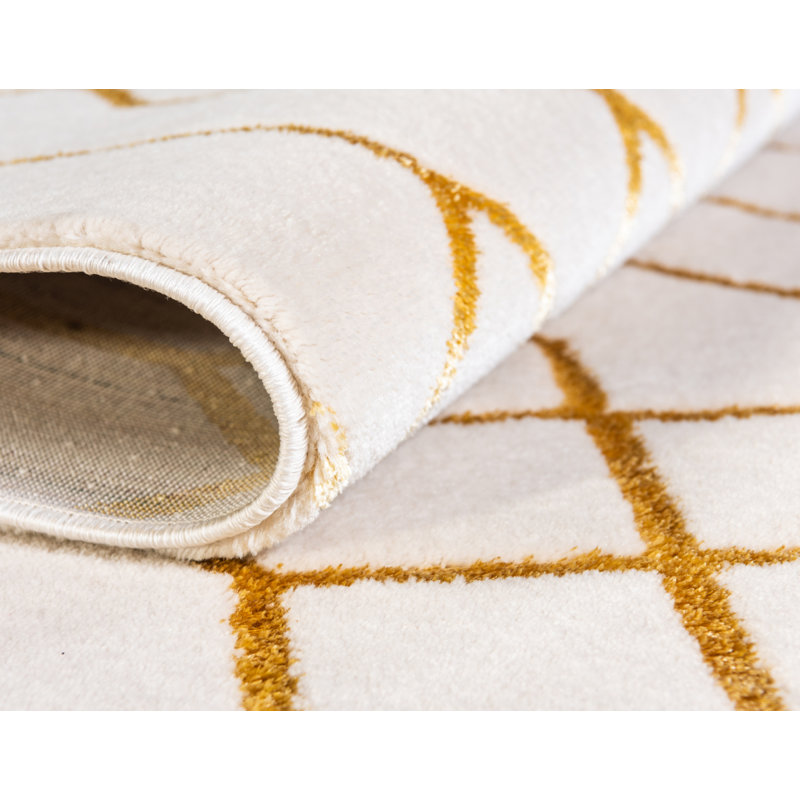 Geometric Area Rug, Oval 122 x 183cm