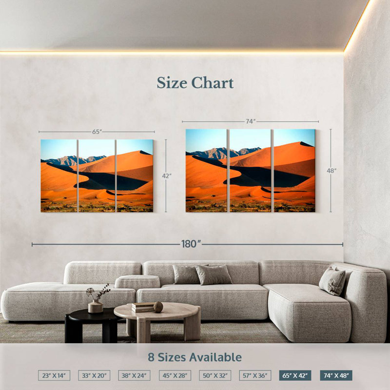 Dunes de Sossusvlei dans le désert du Namib, H 42 po x l 65 po